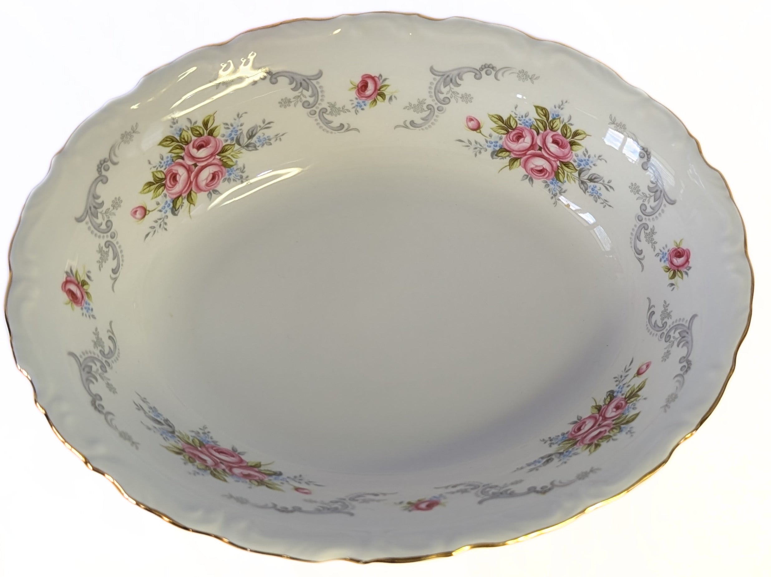 ROYAL ALBERT Fine Bone China - Tranquillity Pattern - Oval Serving Bowl - 9 1/8"