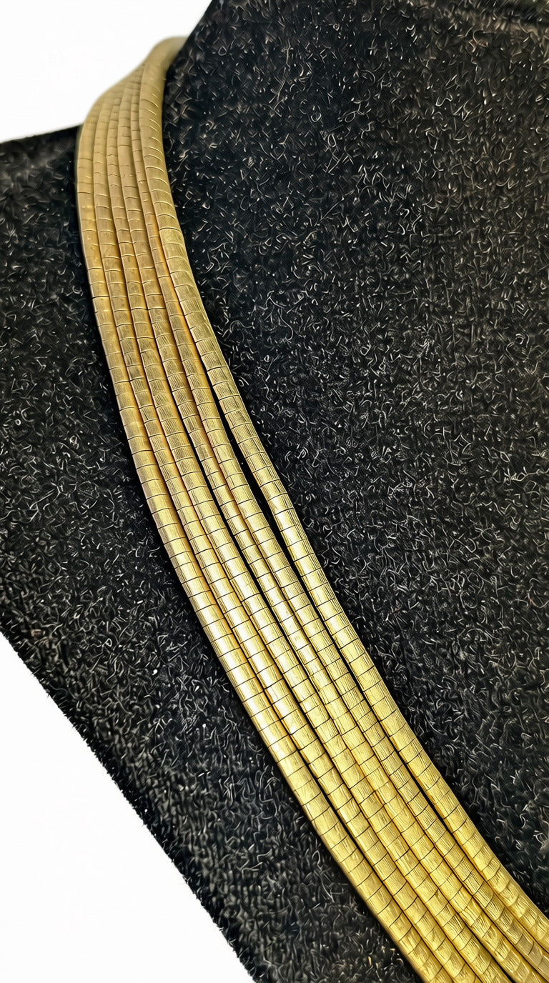 Incredible 18 Kt Yellow Gold 7 Strand Graduated Cleopatra Necklace