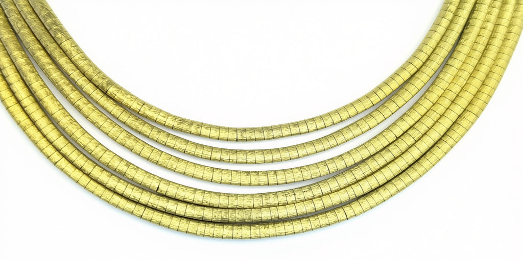 Incredible 18 Kt Yellow Gold 7 Strand Graduated Cleopatra Necklace