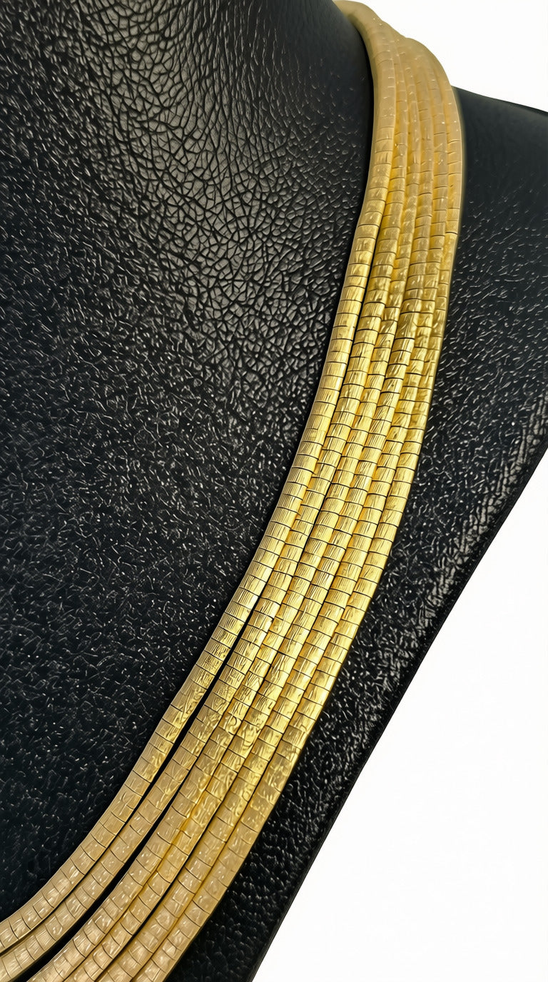 Incredible 18 Kt Yellow Gold 7 Strand Graduated Cleopatra Necklace