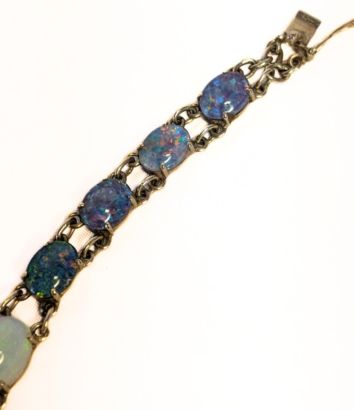 Stunning 14 Kt Yellow Gold Australian Opal Bracelet with Jade - Appraised $9050