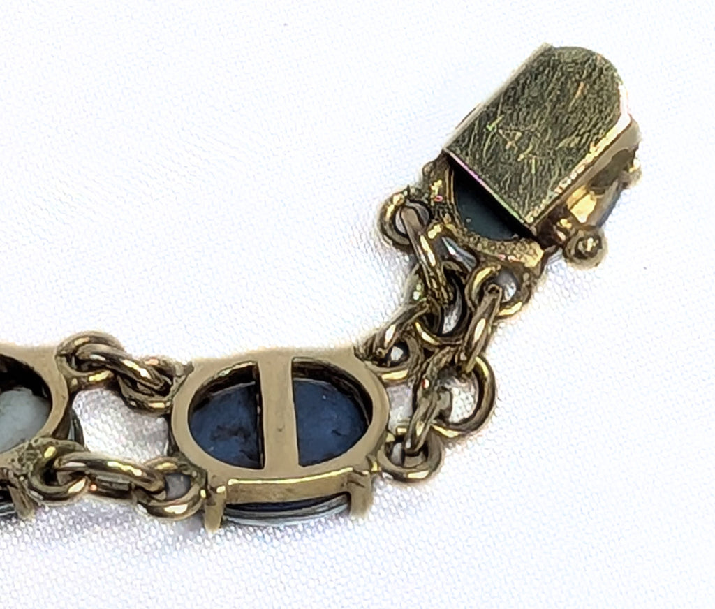 Stunning 14 Kt Yellow Gold Australian Opal Bracelet with Jade - Appraised $9050
