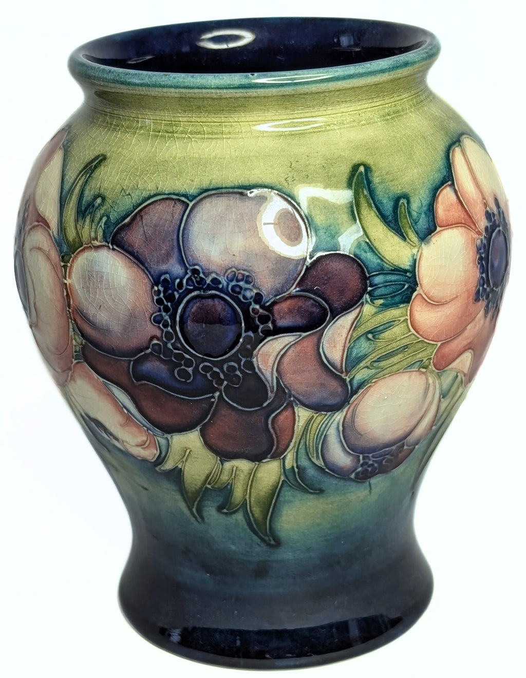 MOORCROFT Pottery Vase - Anemone  Pattern - 5 1/2" High - Signed