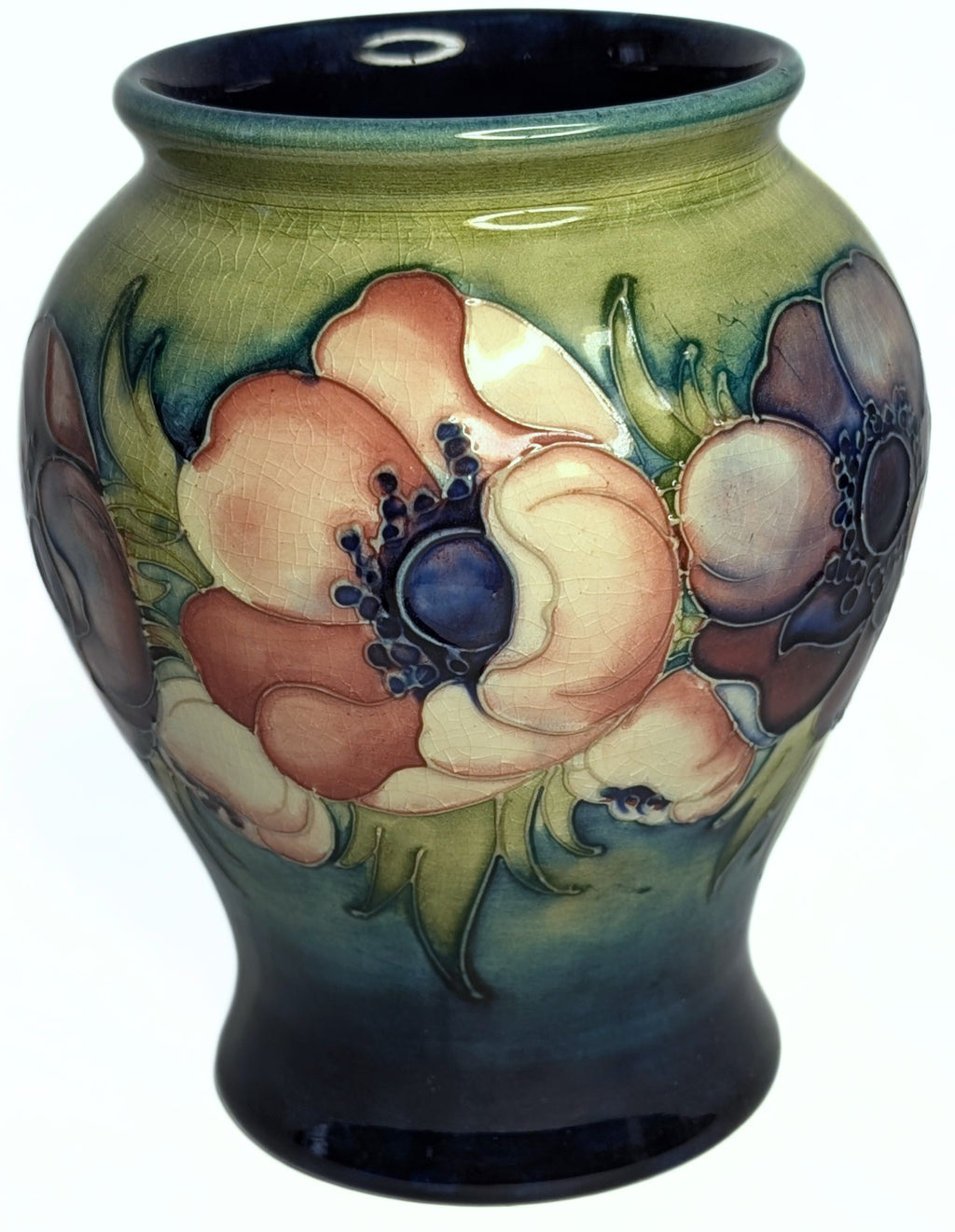 MOORCROFT Pottery Vase - Anemone  Pattern - 5 1/2" High - Signed