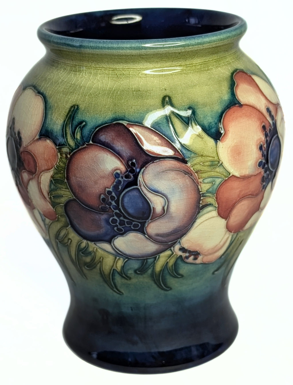 MOORCROFT Pottery Vase - Anemone  Pattern - 5 1/2" High - Signed