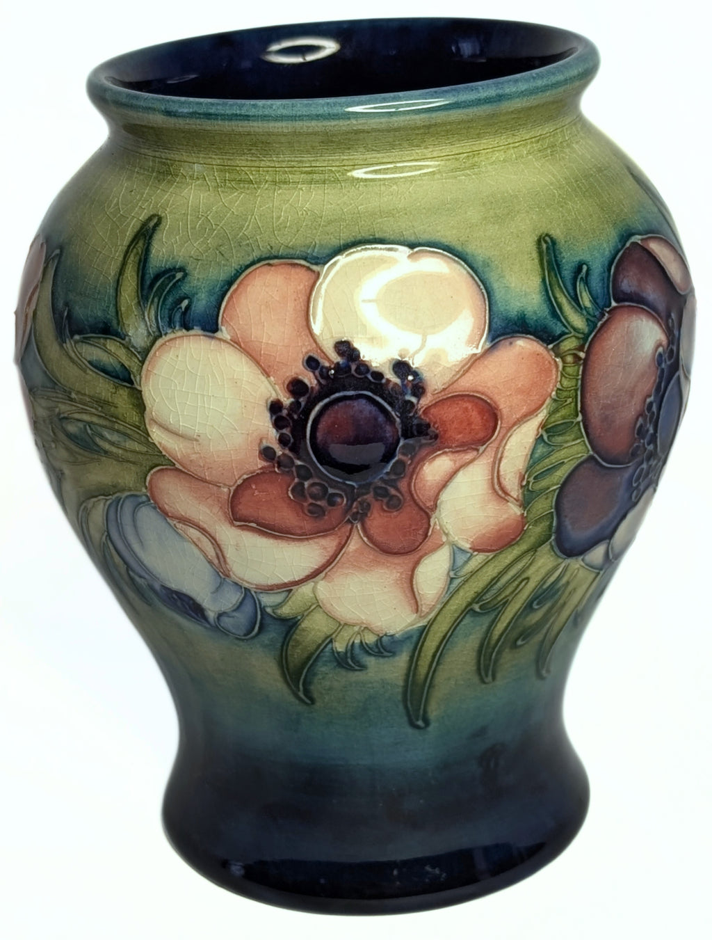 MOORCROFT Pottery Vase - Anemone  Pattern - 5 1/2" High - Signed