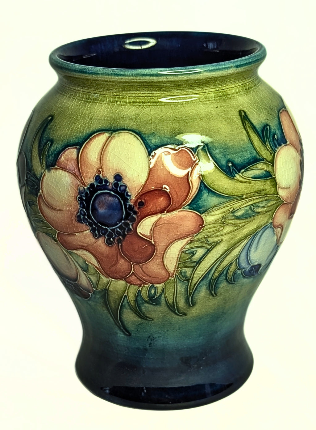 MOORCROFT Pottery Vase - Anemone  Pattern - 5 1/2" High - Signed