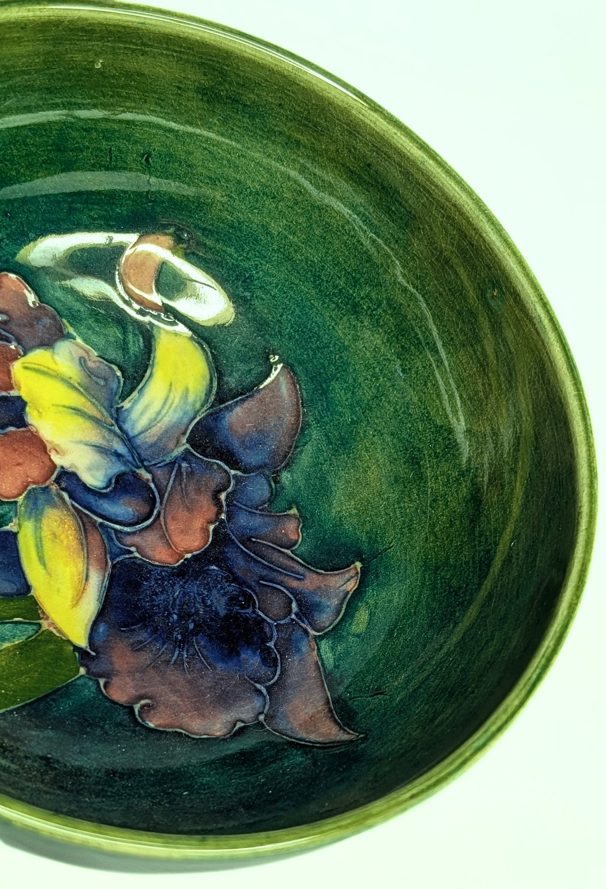 MOORCROFT Pottery Bowl - Orchid  Pattern - 5 1/4"