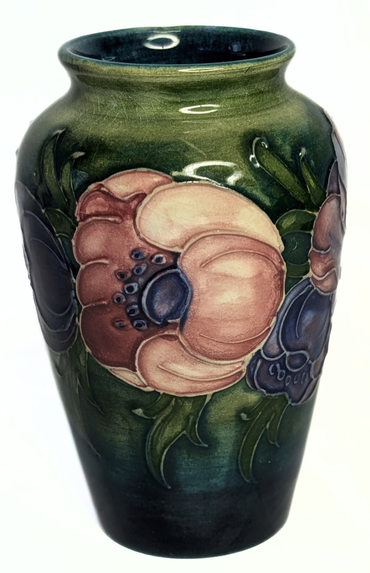 MOORCROFT Pottery Vase - Anemone  Pattern - 4" High - Signed