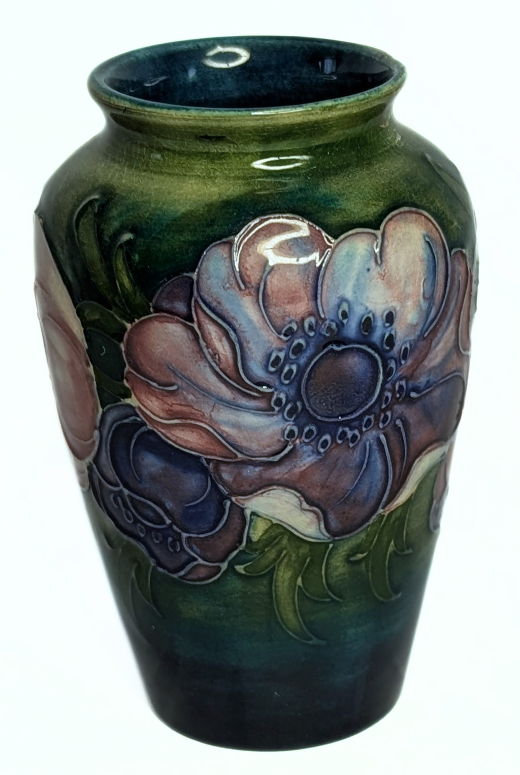 MOORCROFT Pottery Vase - Anemone  Pattern - 4" High - Signed