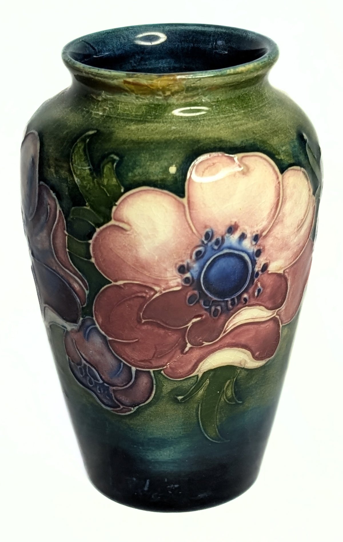 MOORCROFT Pottery Vase - Anemone  Pattern - 4" High - Signed