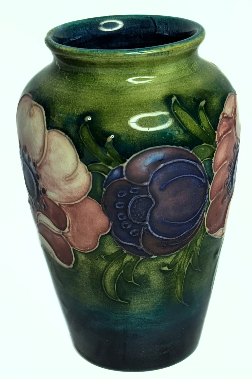 MOORCROFT Pottery Vase - Anemone  Pattern - 4" High - Signed