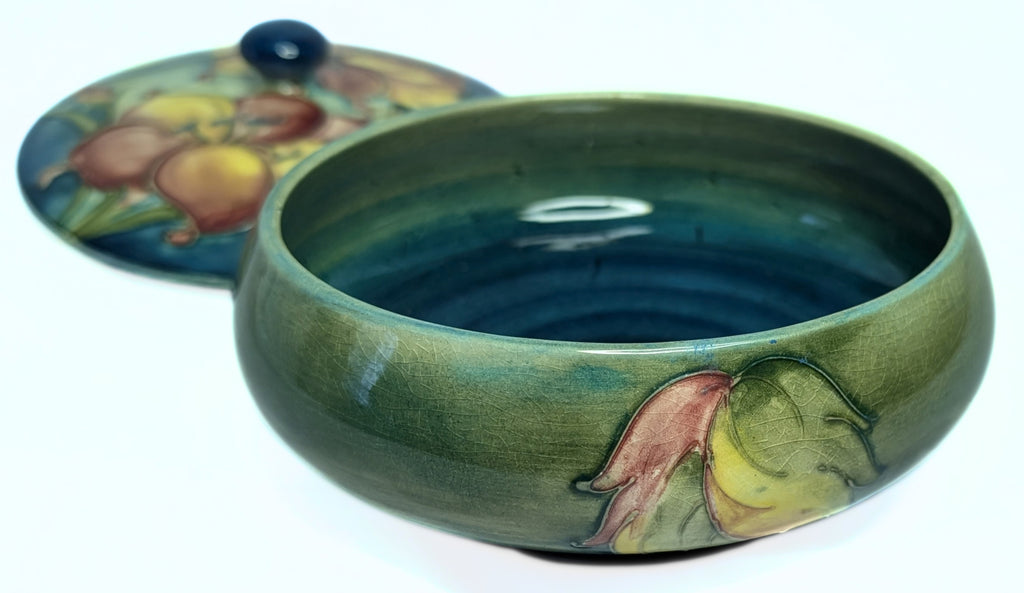 MOORCROFT Lidded Pottery Powder Bowl / Trinket Box - African Lily Pattern