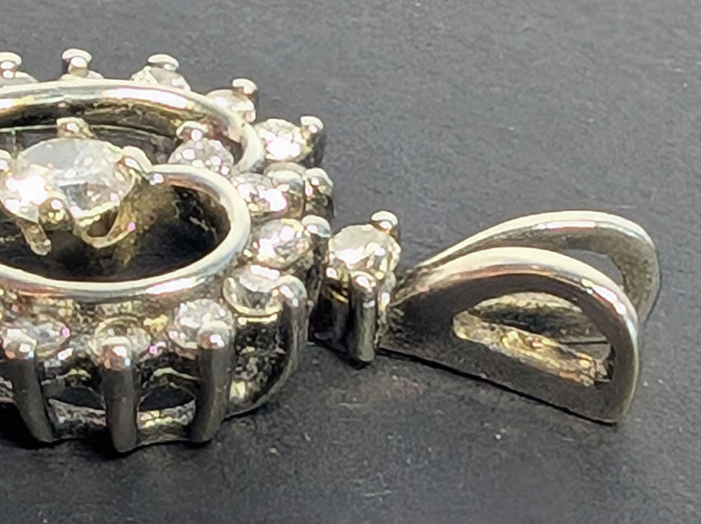 14 Kt White Gold Diamond Heart Pendant