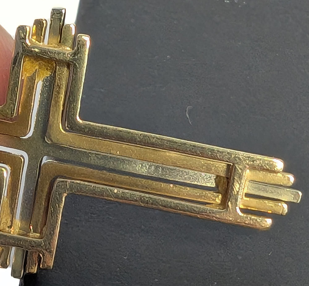 14 Kt Yellow & White Gold Cross Pendant