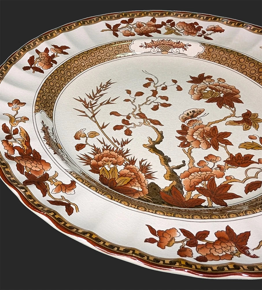 SPODE Bone China - Indian Tree Pattern, Rust - Dinner Plate - New Mark