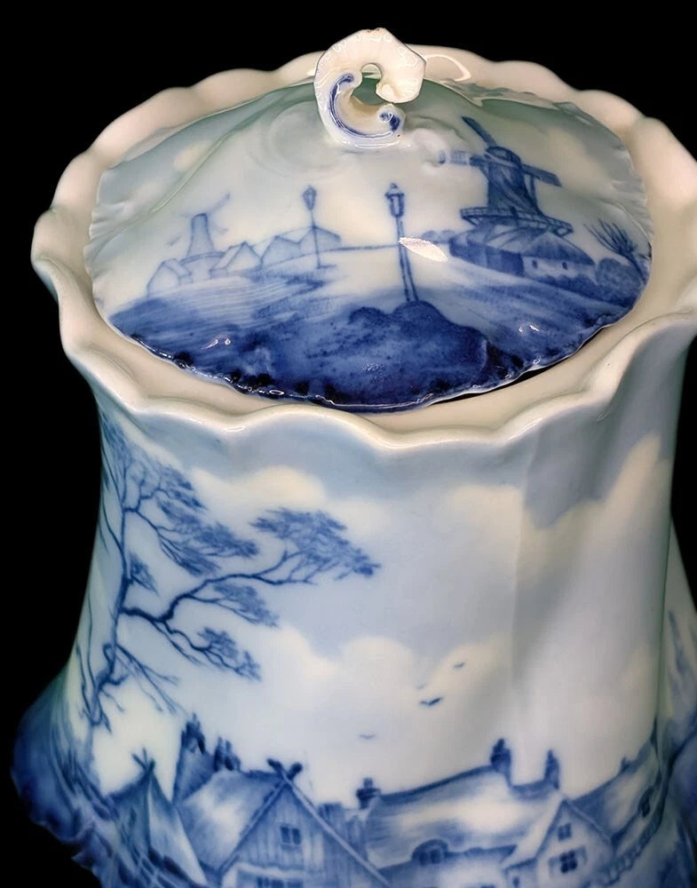 Antique Rosenthal - German DELFT - Versailles - Bone China Biscuit Barrel - Blue