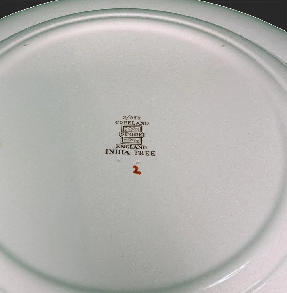 SPODE Bone China - Indian Tree Pattern, Rust - Dinner Plate - Old Mark