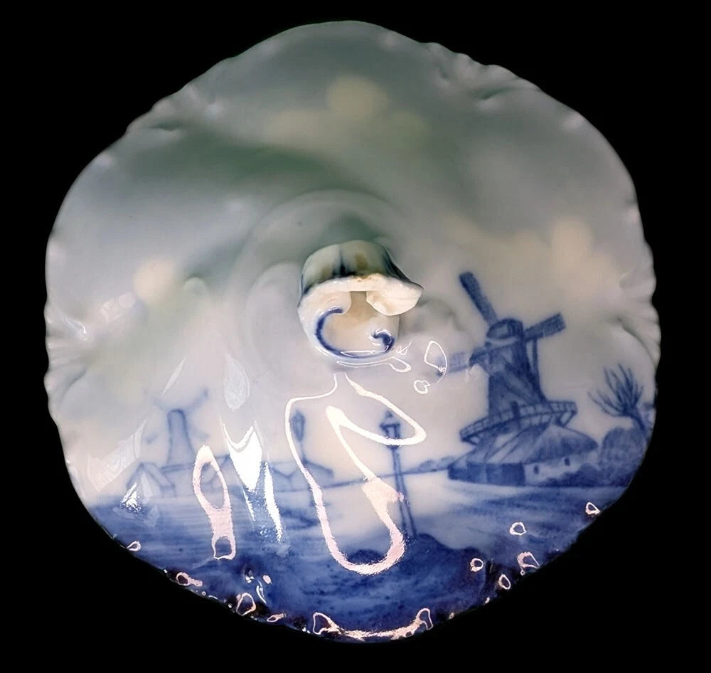 Antique Rosenthal - German DELFT - Versailles - Bone China Biscuit Barrel - Blue
