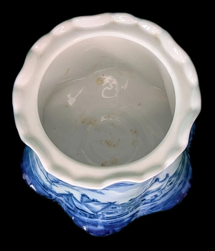 Antique Rosenthal - German DELFT - Versailles - Bone China Biscuit Barrel - Blue
