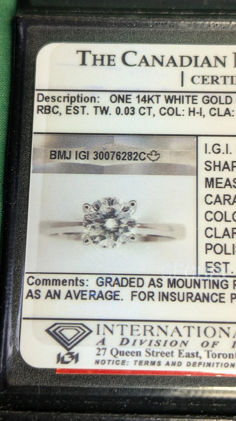 Multi Faceted CANADIAN Natural Round Brilliant Cut Diamond - 0.55 ct - Loose