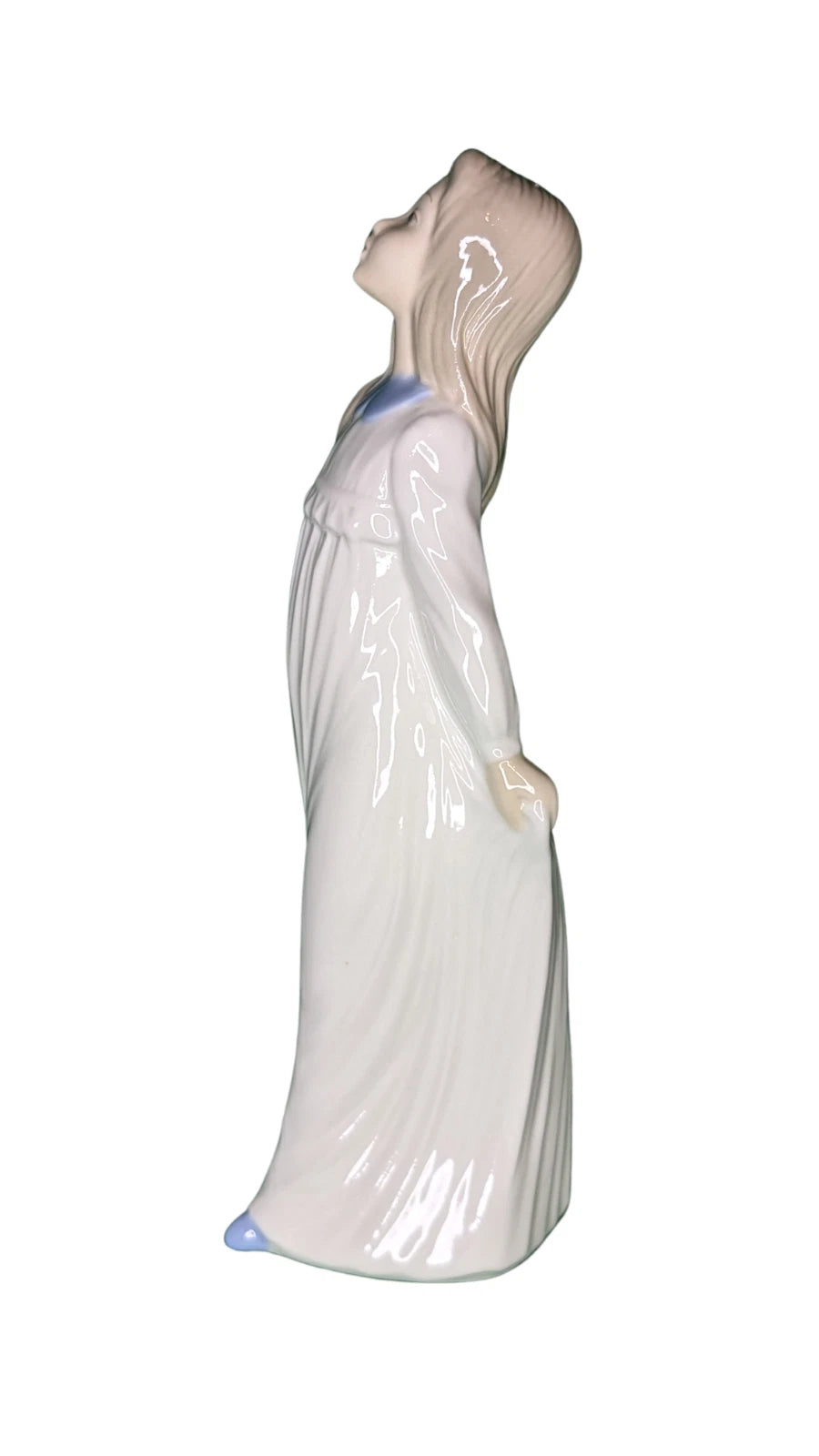 Tengra Porcelain Figurine - Made in Spain - Young Woman, White Dress, Walking