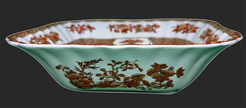 SPODE Bone China - Indian Tree Pattern - Rust - Square Serving Bowl - New Mark