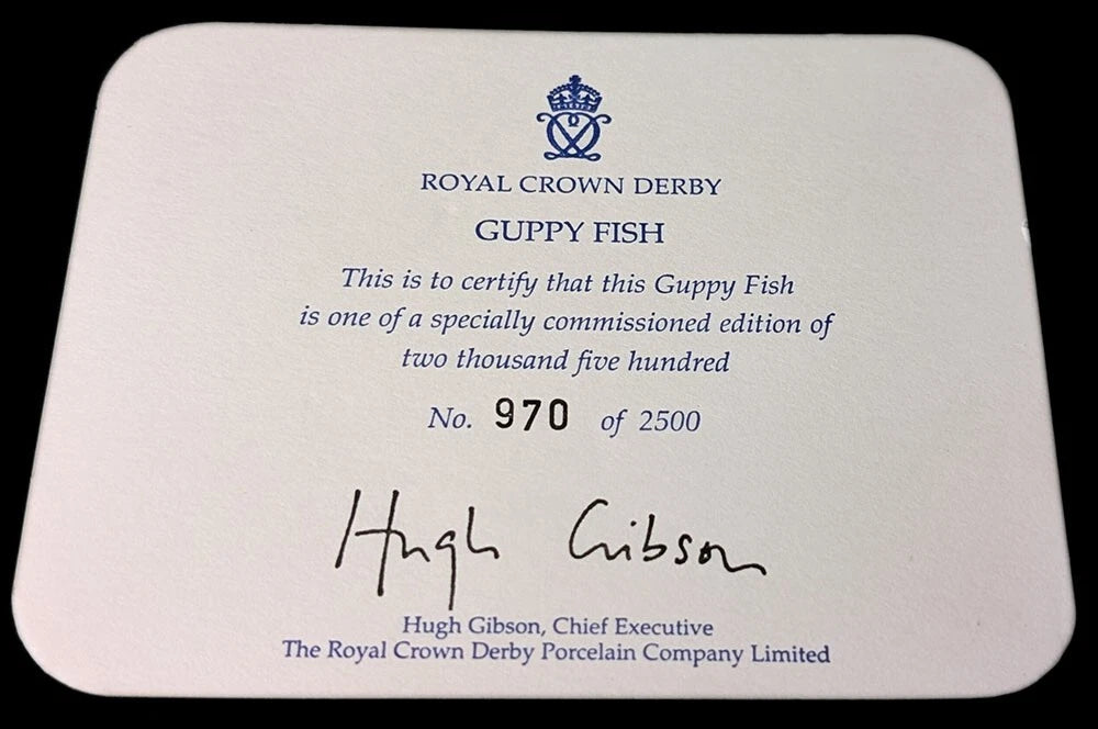 ROYAL CROWN DERBY Bone China Figurine / Paperweight - Guppy Fish - 970/2500