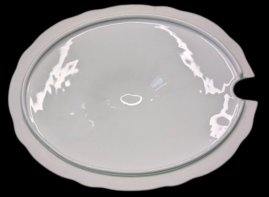 Oval Soup Tureen Lid - Z S & Co (Scherzer) - Scalloped, Roses - Bavaria