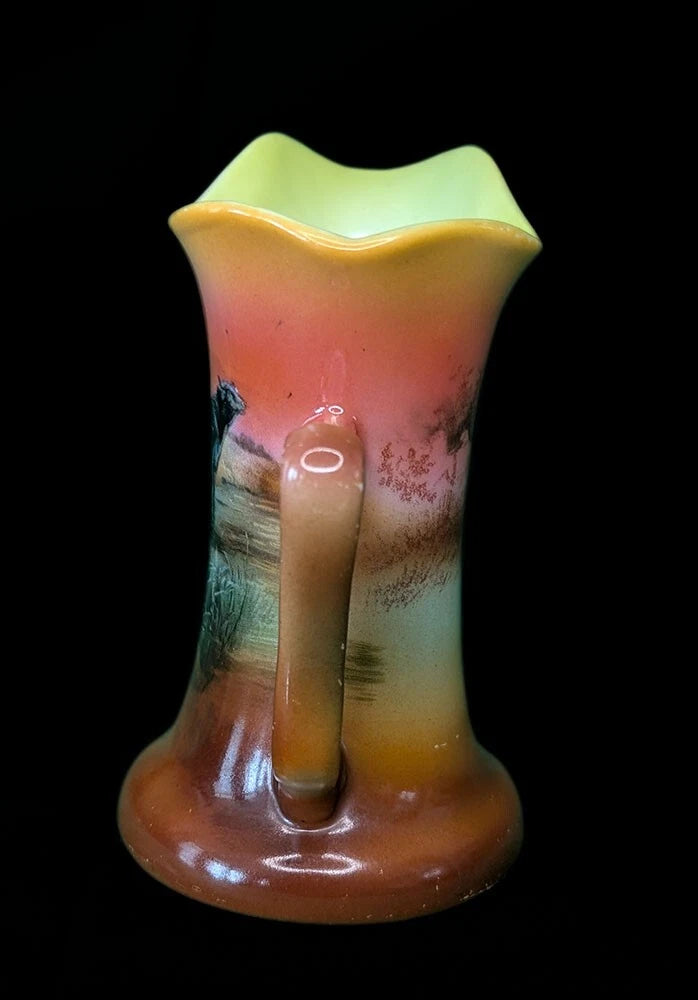 Vtg ROYAL BAYREUTH Porcelain Stirrup Creamer / Milk Pitcher - Cow / Cattle