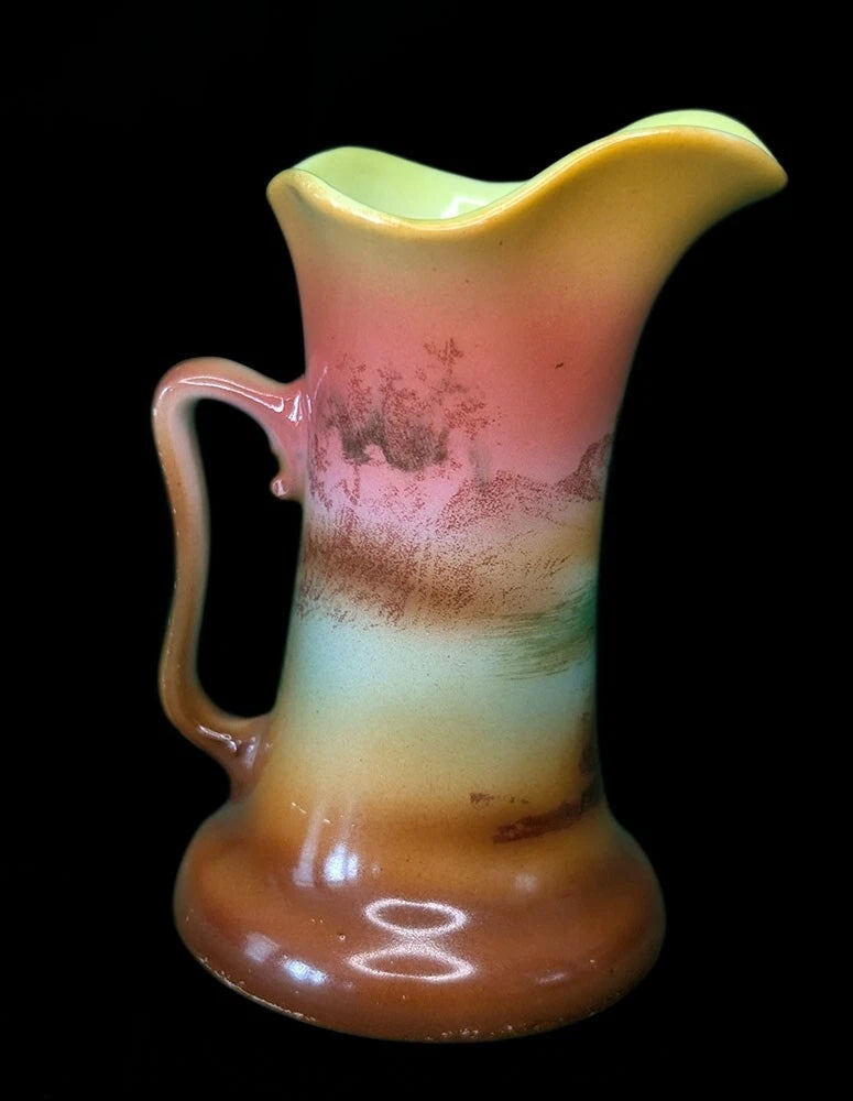 Vtg ROYAL BAYREUTH Porcelain Stirrup Creamer / Milk Pitcher - Cow / Cattle