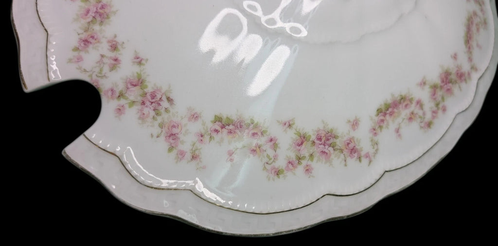 Oval Soup Tureen Lid - Z S & Co (Scherzer) - Scalloped, Roses - Bavaria