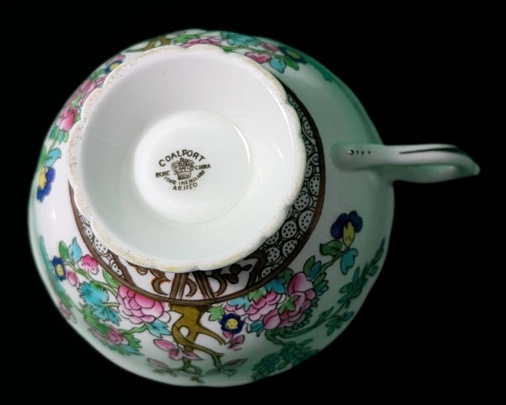 COALPORT Indian Tree Bone China Scalloped Tea Cup & Saucer Set