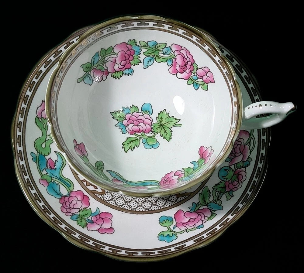 COALPORT Indian Tree Bone China Scalloped Tea Cup & Saucer Set