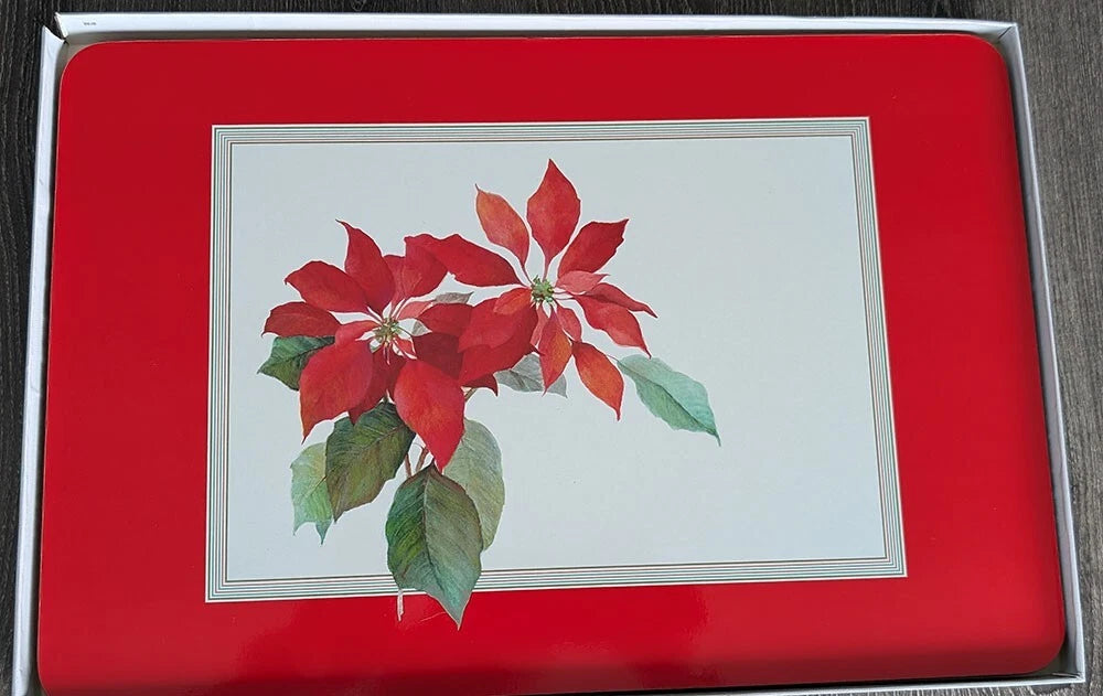 Set of 4 Poinsettia Cork Backed Placemats by Jason