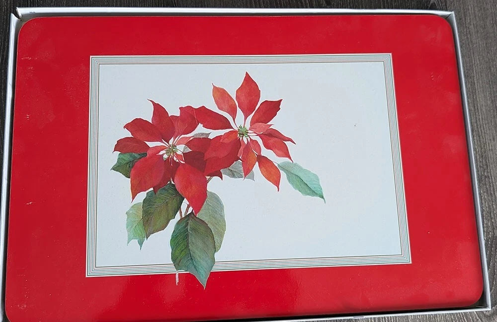 Set of 4 Poinsettia Cork Backed Placemats by Jason
