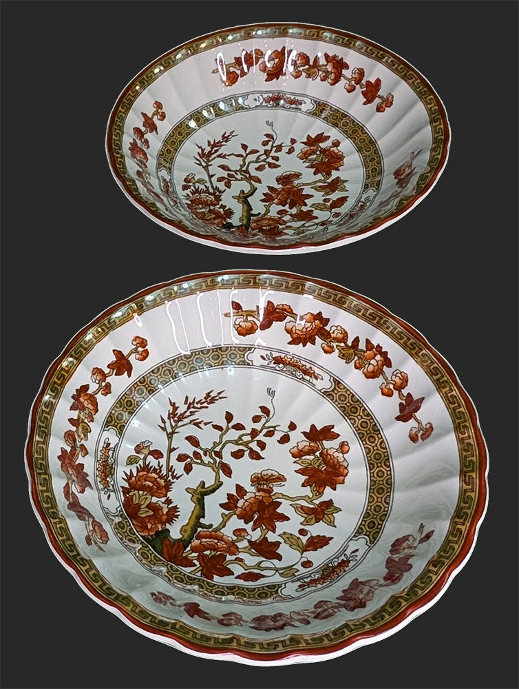 4 SPODE Bone China - Indian Tree Pattern, Rust - Cereal Bowls - New Mark