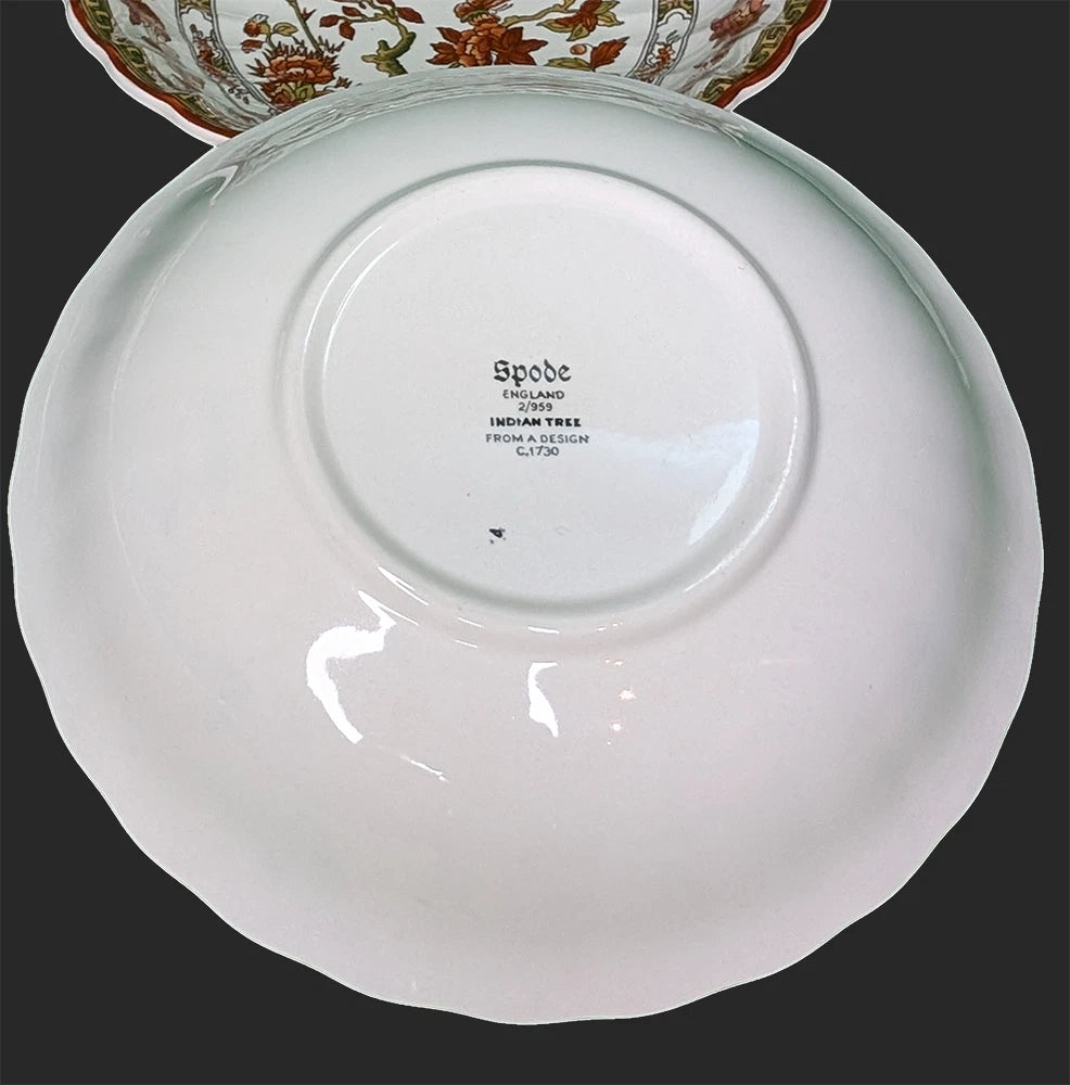4 SPODE Bone China - Indian Tree Pattern, Rust - Cereal Bowls - New Mark
