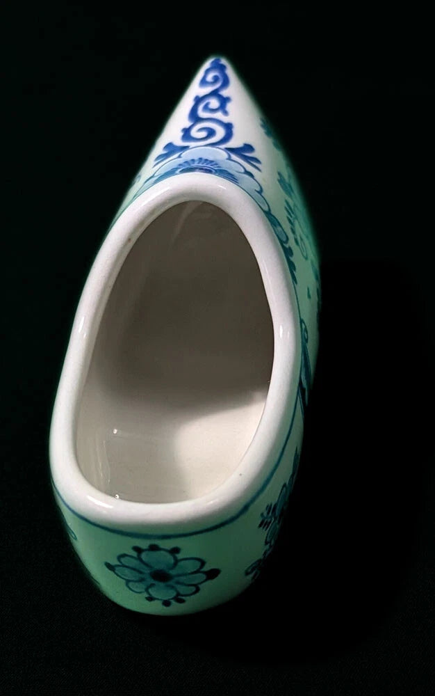 Vintage Delft Blue &amp; White Clog Shoe Trinket - 4.5"