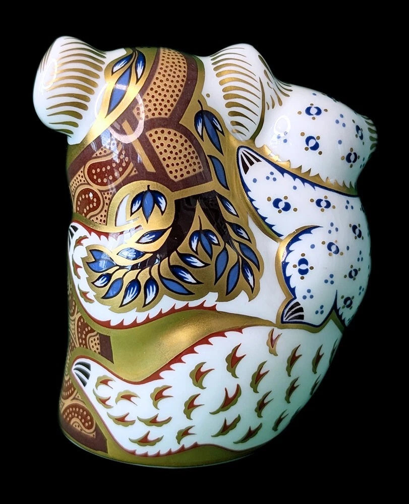 ROYAL CROWN DERBY Bone China Figurine / Paperweight - Koala & Baby - 3.75"