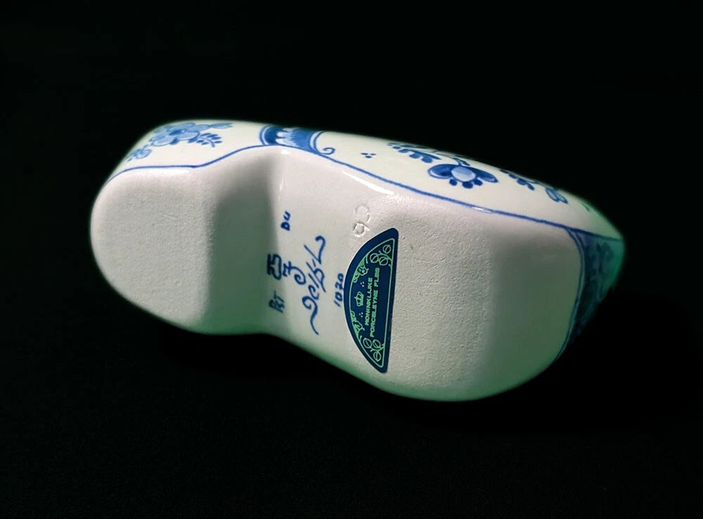 Vintage Delft Blue &amp; White Clog Shoe Trinket - 4.5"