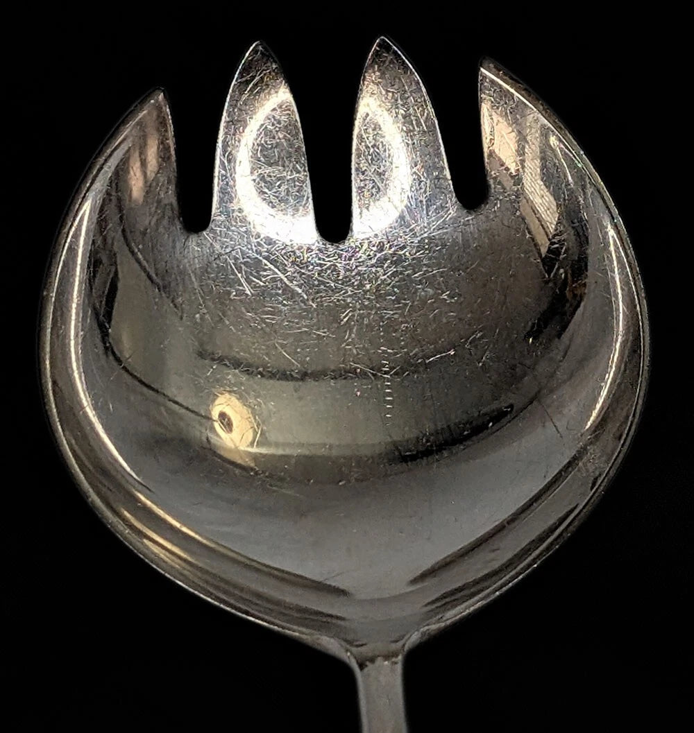 GEORG JENSEN MCM Sterling Silver Serving / Salad Set -- Cypress Pattern
