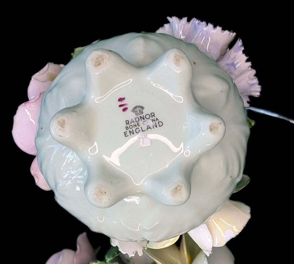 Radnor Bone China Floral Bouquet - Soft Green Bowl