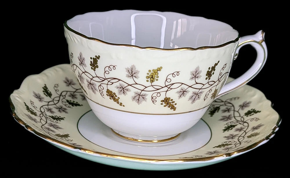 Vintage Coalport Bone China Teacup & Saucer - Minerva Pattern