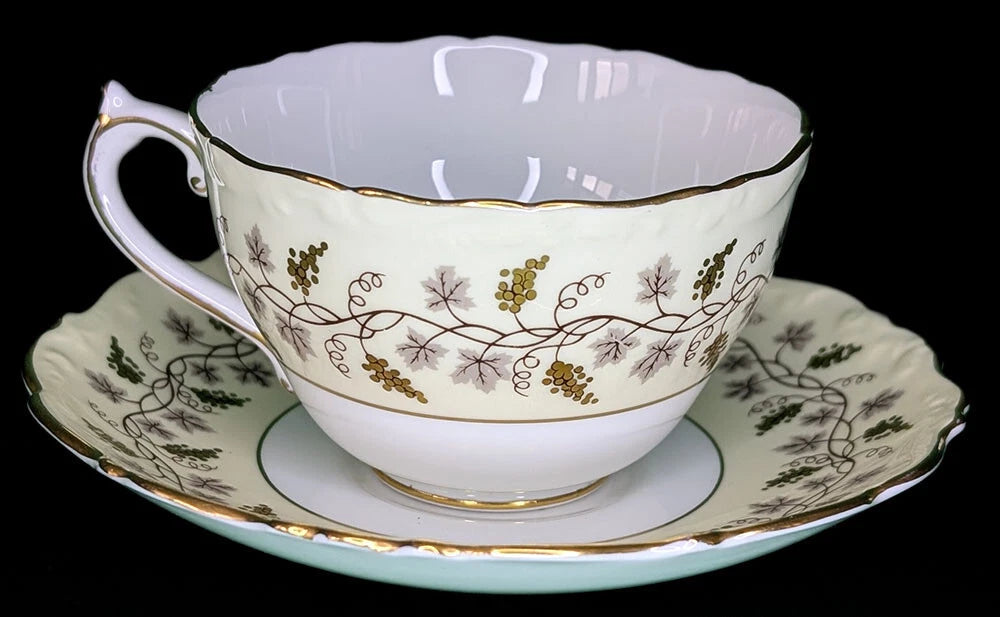 Vintage Coalport Bone China Teacup & Saucer - Minerva Pattern