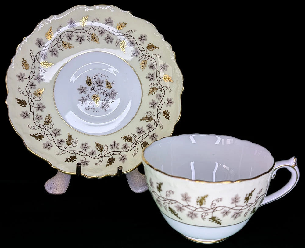 Vintage Coalport Bone China Teacup & Saucer - Minerva Pattern
