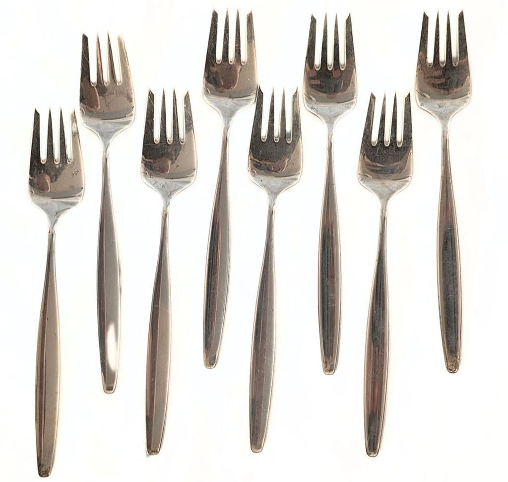 GEORG JENSEN MCM Sterling Silver 64 Pc. Flatware Set -- Cypress Pattern