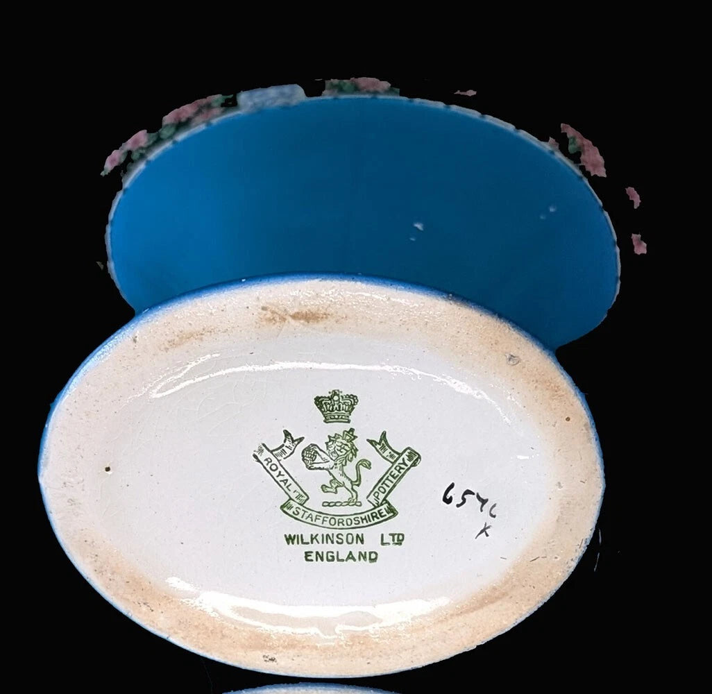 Royal Staffordshire Pottery Fan Vase - Blue - As Shown