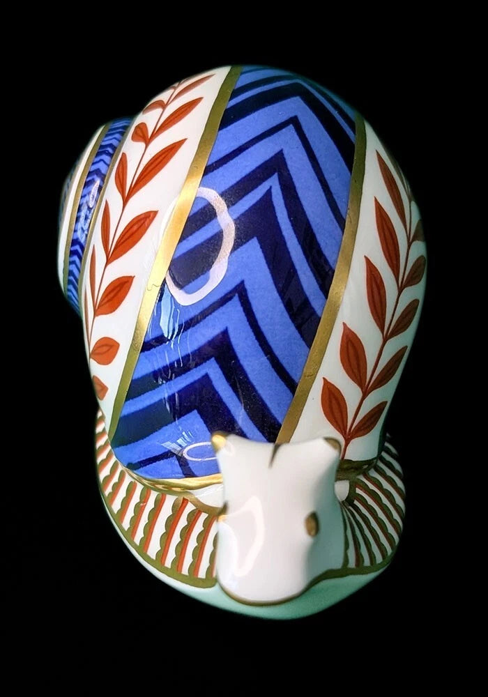 ROYAL CROWN DERBY Bone China Figurine / Paperweight - Snail with Stopper