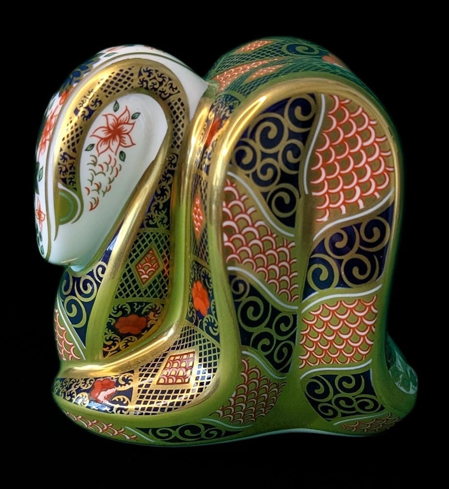 ROYAL CROWN DERBY Bone China Figurine / Paperweight - Old Imari Snake
